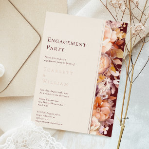 FOIL Herbst Burgund Creme Moderne Engagement Parte Folieneinladung