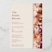 FOIL Herbst Burgund Moderne Hochzeitsnacht vor Folieneinladung (Vorderseite)