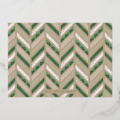 Foil Herringbone Band Holiday Foto Card - Green Folieneinladung (Rückseite)