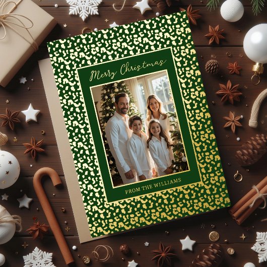 Foil Holiday Editable Weihnachtskarte Vorlage Gold