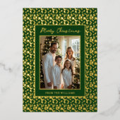 Foil Holiday Editable Weihnachtskarte Vorlage Gold (Vorderseite)