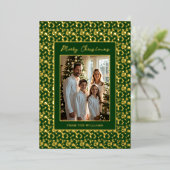 Foil Holiday Editable Weihnachtskarte Vorlage Gold (Stehend vorne)