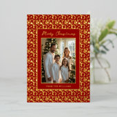 Foil Holiday Editable Weihnachtskarte Vorlage Red (Stehend vorne)