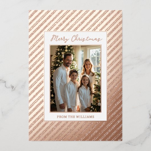 Foil Holiday Editable Weihnachtskarten Vorlage (Vorderseite)