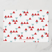 Foil Holiday Geometric Foto Card - Red Folieneinladung (Rückseite)