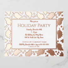Foil Holly Gerahmt Holiday Party Postcard Einladun