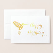 Foil Hummingbird Birthday Card Folienkarte (Vorderseite mit Umschlag)