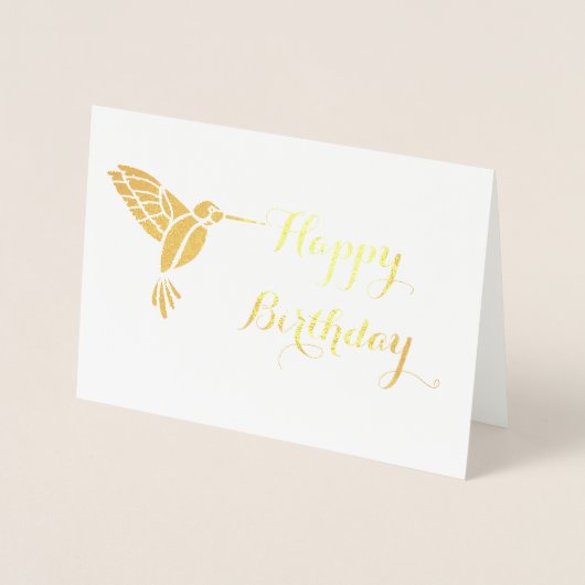 Foil Hummingbird Birthday Card Folienkarte (Vorderseite)