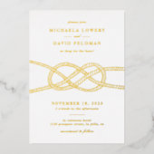 Foil Illustrierte Knot Nautical Wedding Einladung (Vorderseite)