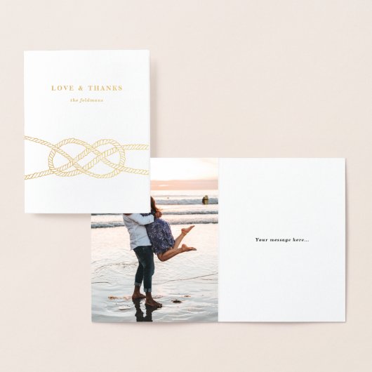 Foil Illustrierte Knoten Nautical Danke Karte (Anzeige)