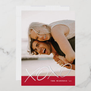 Foil Inked XOXO Valentine's Day Card - Red Folien Feiertagskarte