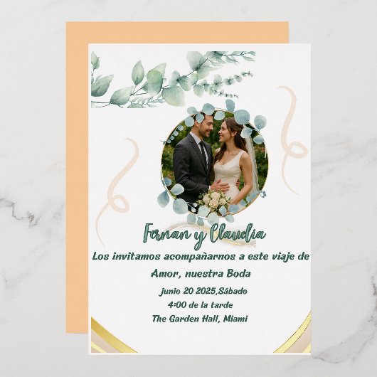  Foil invitacion de ensueno Boda Folieneinladung (Vorderseite/Rückseite)