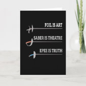 Foil Is Art Fencing Fencer Epee Fencing Karte (Vorderseite)