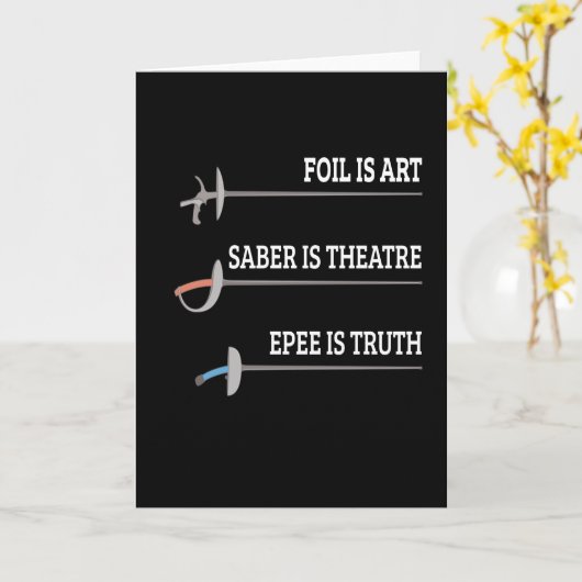 Foil Is Art Fencing Fencer Epee Fencing Karte (Gelbe Blume)