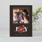 Foil Joy Blüh Holiday Foto Card - Braun Folieneinladung (Stehend vorne)