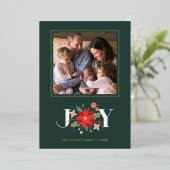 Foil Joy Blüh Holiday Foto Card - Green Folieneinladung (Stehend vorne)