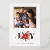 Foil Joy Blüh Holiday Foto Card - White Folieneinladung (Vorderseite)