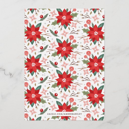 Foil Joy Blüh Holiday Foto Card - White Folieneinladung (Rückseite)