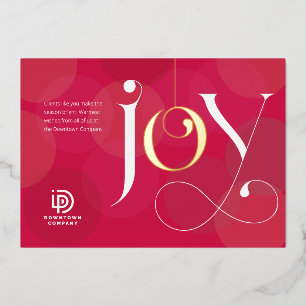 Foil Joy Ornament Business Holiday Card Folien Feiertagskarte