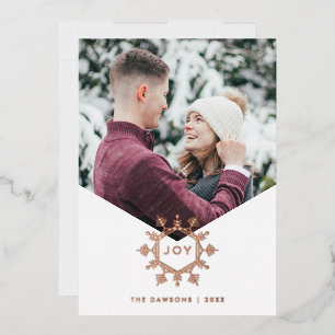 Foil Joy Snowflake Overlay Fotokarte Folieneinladung