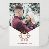 Foil Joy Snowflake Overlay Fotokarte Folieneinladung (Vorderseite)