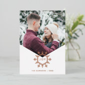 Foil Joy Snowflake Overlay Fotokarte Folieneinladung (Stehend vorne)