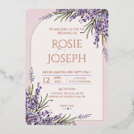 Foil Lavender Wedding Einladung