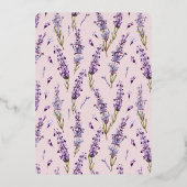 Foil Lavender Wedding Einladung (Rückseite)