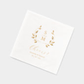 Foil Leaves Wedding Monogram Napkins Servietten Mit Folie (Links)