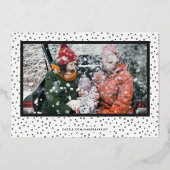 Foil Let it Snow Holiday Foto Card - Weiß Folieneinladung (Rückseite)