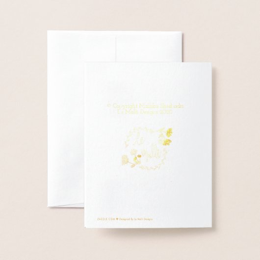 Foil Llama Danke Karte (Rückseite mit Umschlag)