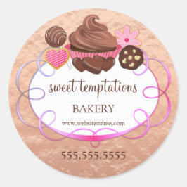 Foil Look Assorted Pastries Bäckerei Verpackung Runder Aufkleber