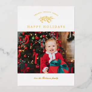 Foil Luxe Pine Bough Foto Holiday Card Folien Feiertagskarte