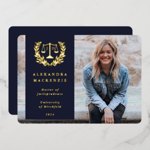 Foil/Marine JD Law Scales Abschlussankündigung Folieneinladung