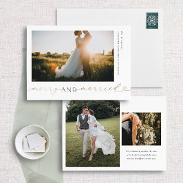 Foil Merry and Verheiratet Holiday Foto Card suche Folien Feiertagskarte