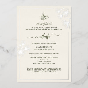 Foil Minimal Elegante Hochzeit Einladung