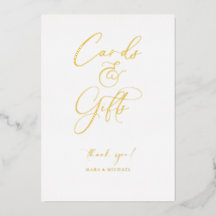 Foil Minimal Script Hochzeitsgeschenk Tabelle Zeic