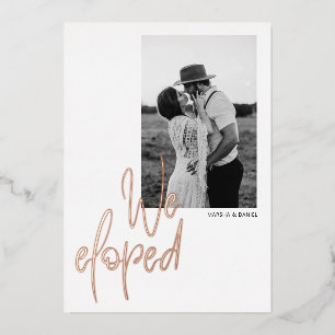 Foil Modern Calligraphy Foto Elopement Card Folieneinladung