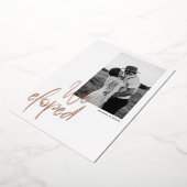 Foil Modern Calligraphy Foto Elopement Card Folieneinladung (Gedreht)