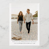 Foil Modern Elegance Foto Save the Date Karte (Rückseite)