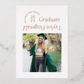 Foil Modern Minimal Trendy Foto Grad Ankündigung (Vorderseite)