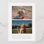 Foil Modern Minimal Trendy Foto Grad Ankündigung (Rückseite)