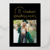 Foil Modern Minimal Trendy Foto Grad Ankündigung (Vorderseite)