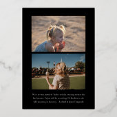 Foil Modern Minimal Trendy Foto Grad Ankündigung (Rückseite)