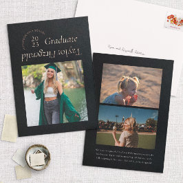 Foil Modern Minimal Trendy Foto Grad Ankündigung