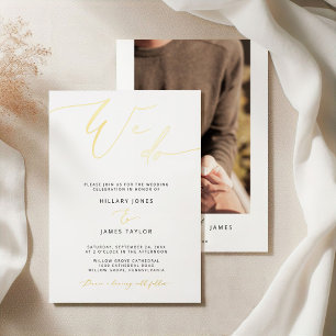 FOIL Modern We Do Calligraphy Wedding Einladung