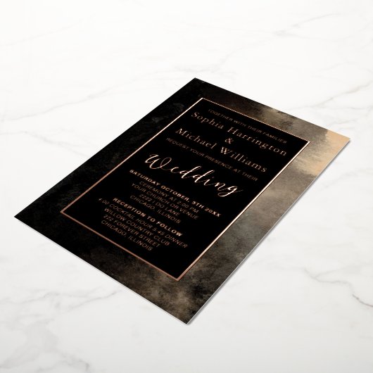 Foil Moody Romantic Editable Template Dark Gothic Folieneinladung (Gedreht)