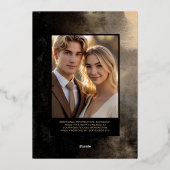 Foil Moody Romantic Editable Template Dark Gothic Folieneinladung (Rückseite)