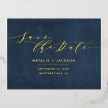 Foil Navy Hochzeit Save the Date