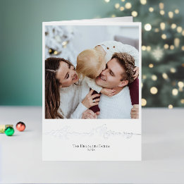 Foil Neutral Weihnachtskarte Custom Family Foto